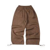 “WHENEVER” BASIC LOGO KNIT PANTS / BROWN