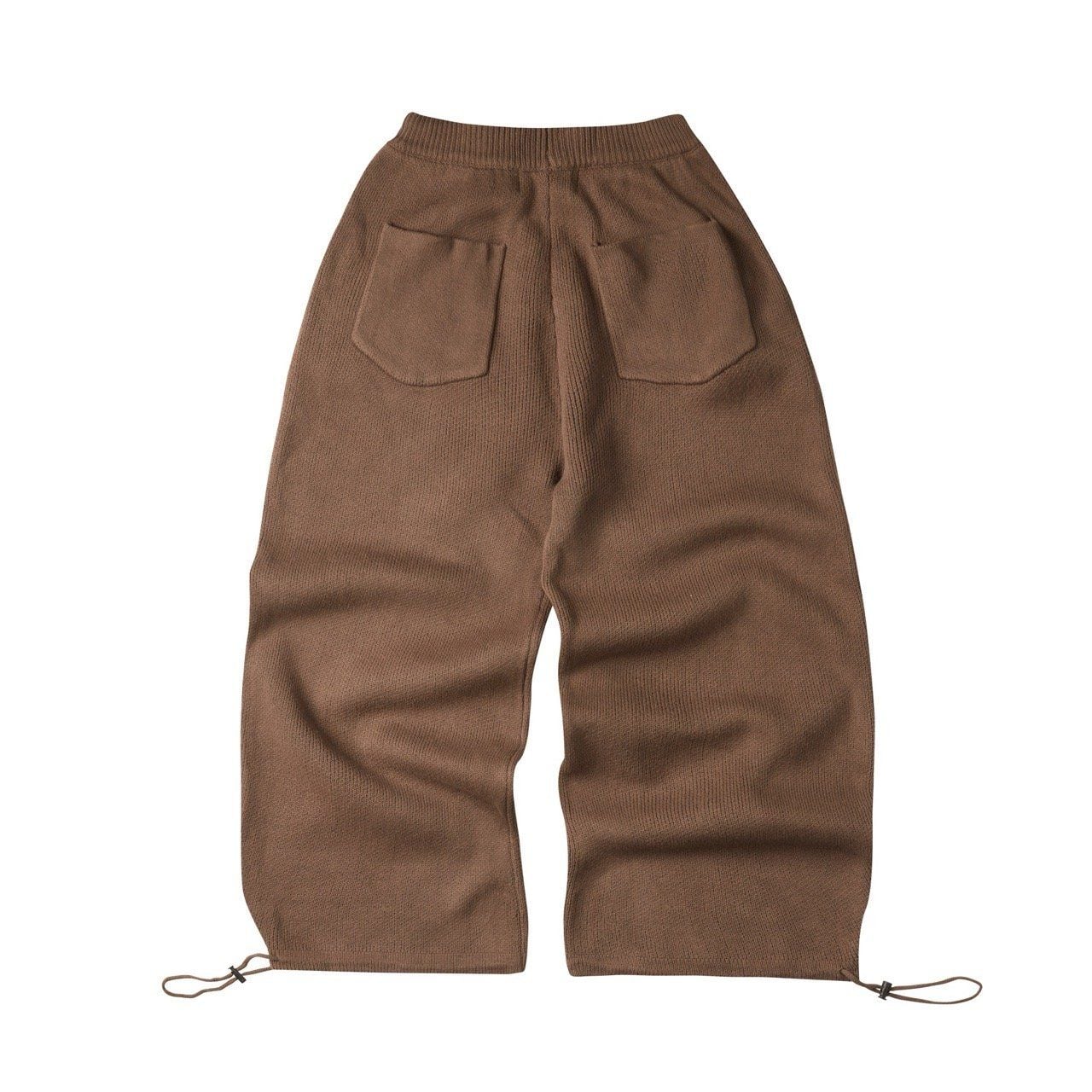“WHENEVER” BASIC LOGO KNIT PANTS / BROWN