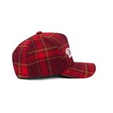 “WHENEVER” PLAID CAP / BURGUNDY