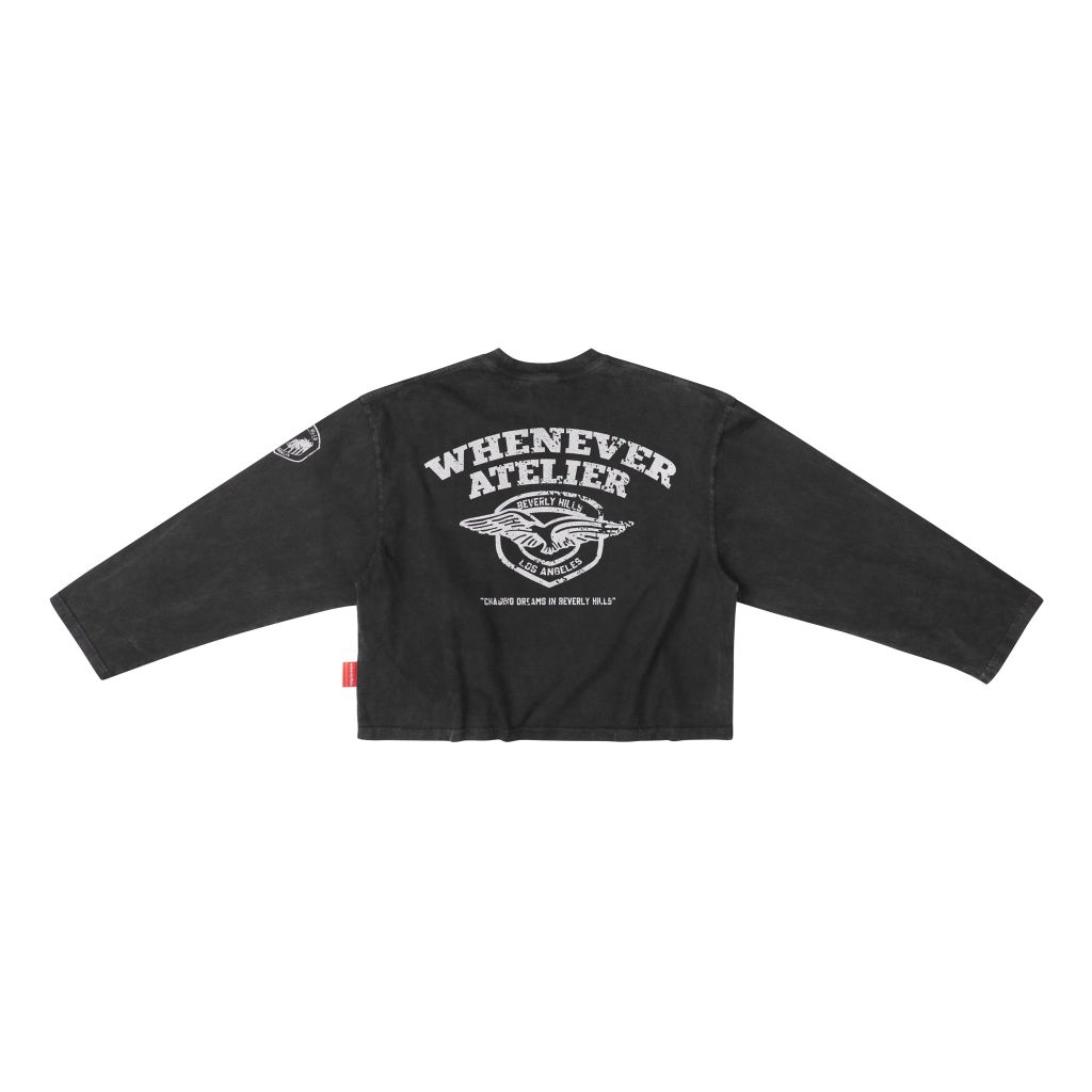 “WHENEVER” WASHED LONGSLEEVE / BLACK