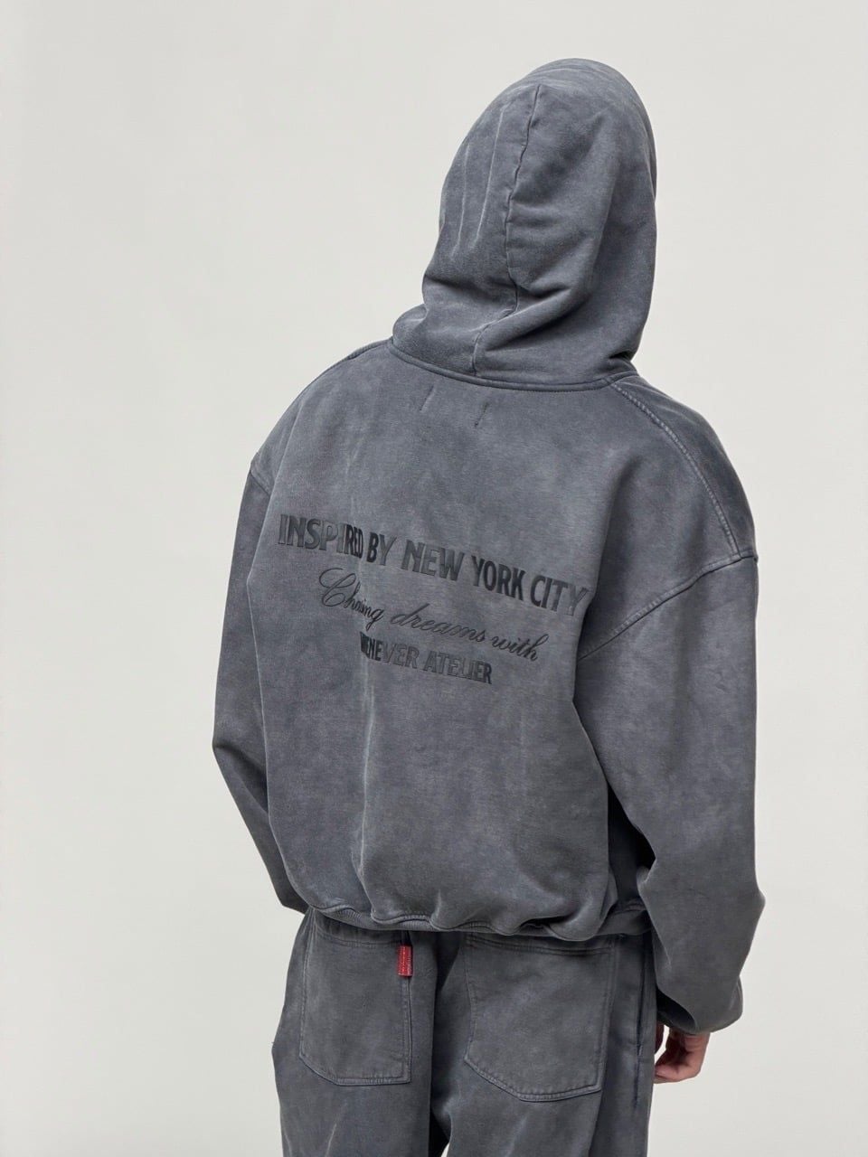 ÁO KHOÁC "WHENEVER" CHASING DREAMS WASHED ZIP HOODIE/ VINTAGE GREY