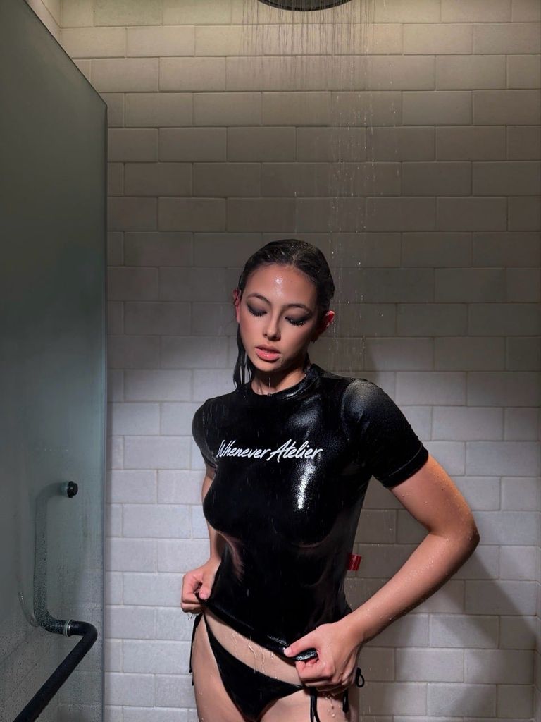 ÁO “WHENEVER” SCRIPT BABY TEE / BLACK