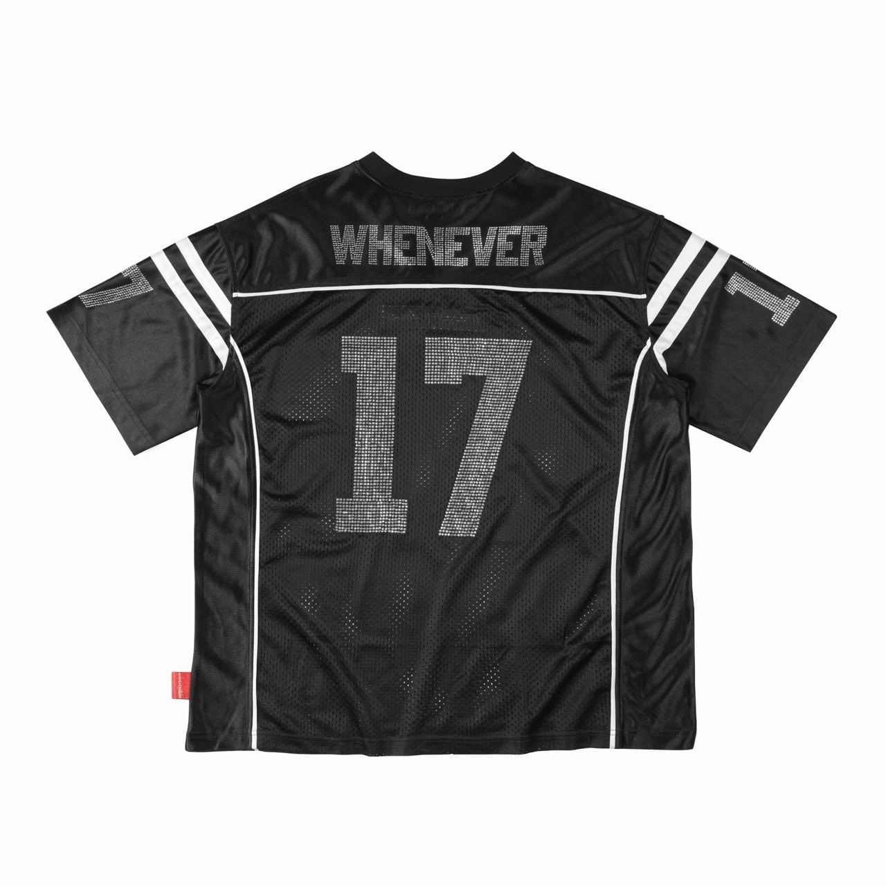 ÁO "WHENEVER" RHINESTONE 17 MESH JERSEY/ BLACK