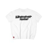 Áo dệt “WHENEVER” BASIC EMBOSSED LOGO WAFFLE T-SHIRT / WHITE