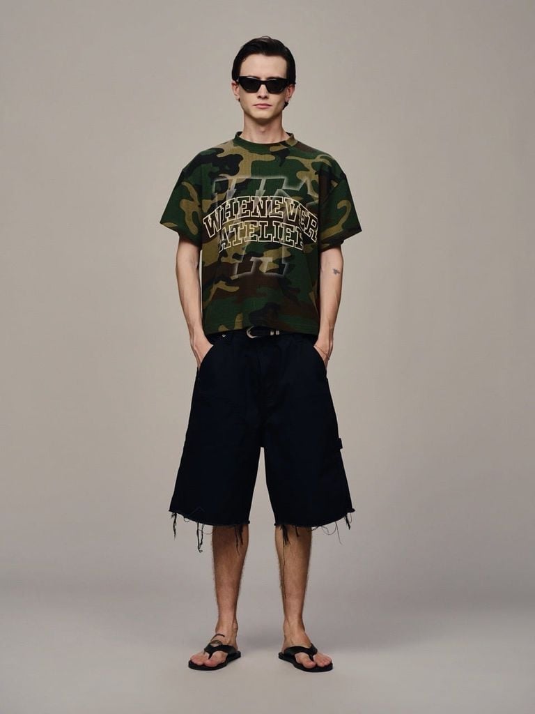 ÁO “WHENEVER” WAFFLE CAMO T-SHIRT / GREEN