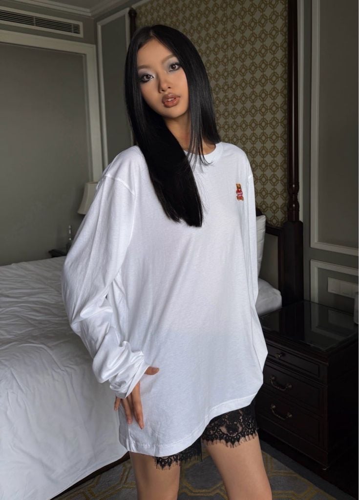 ÁO “WHENEVER” LITTLE BEAR LONGSLEEVES T-SHIRT VER 2/ WHITE
