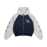 Áo khoác ”WHENEVER” SUPER STAR RAGLAN HOODIE ZIP / NAVY GREY