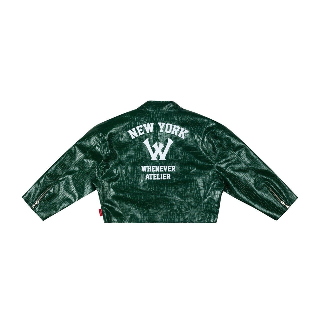 “WHENEVER” NY LEATHER JACKET / GREEN