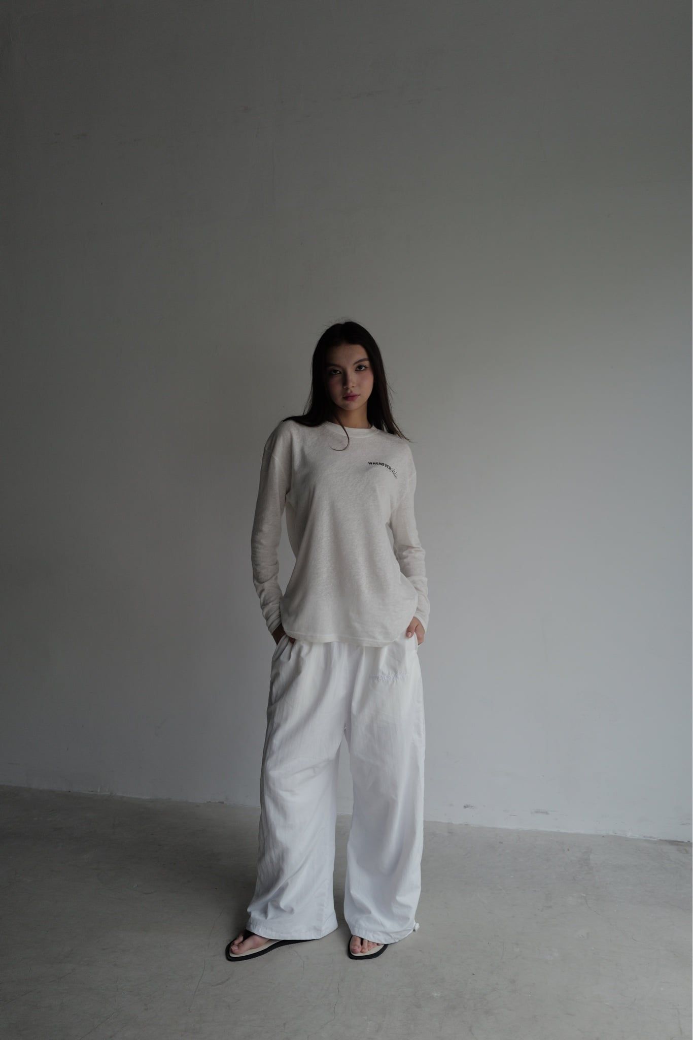 Áo tay dài "WHENEVER" STAR MANIFESTO LONGSLEEVES/ WHITE