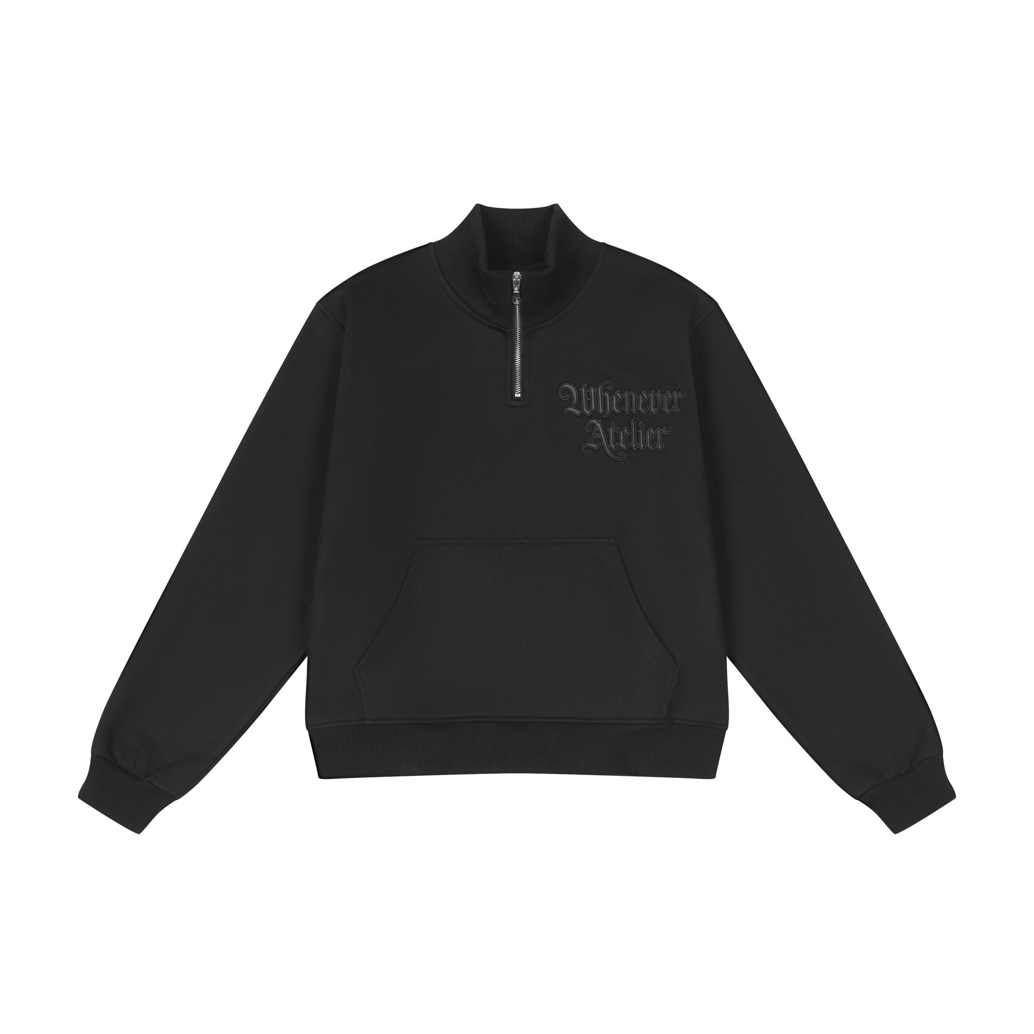 ÁO “WHENEVER” LOGO HALF-ZIP SWEATSHIRT / BLACK