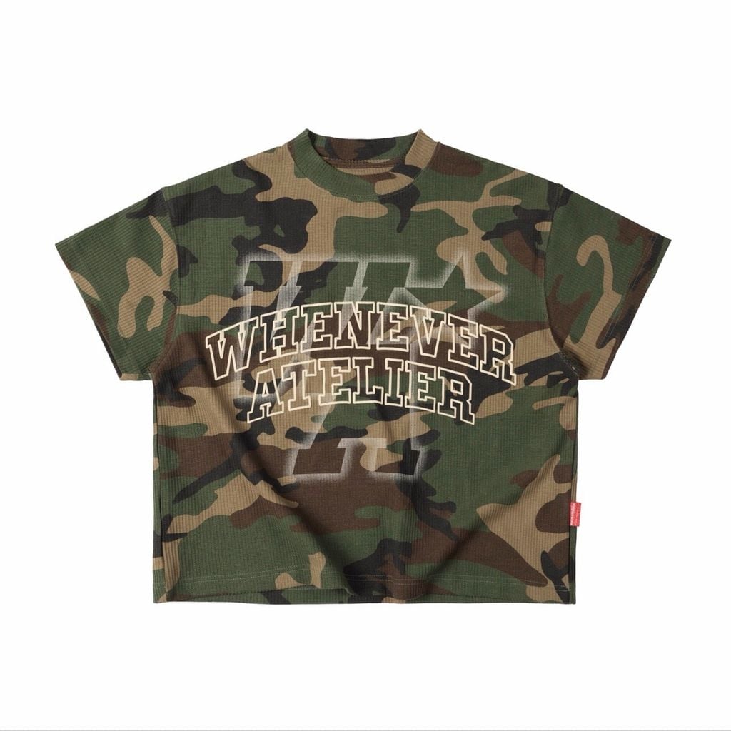 ÁO “WHENEVER” WAFFLE CAMO T-SHIRT / GREEN