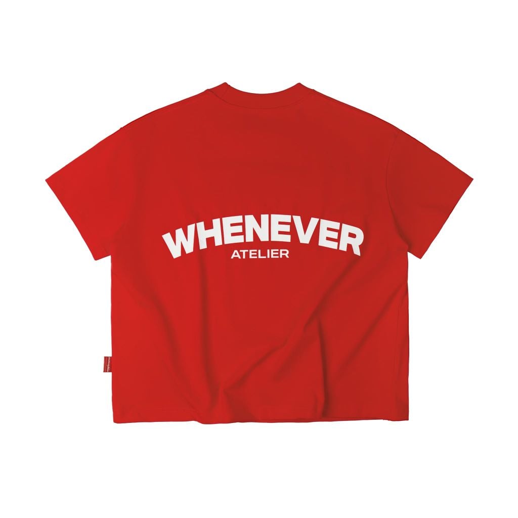 “ WHENEVER “ LOGO OVERSIZE T-SHIRT / RED