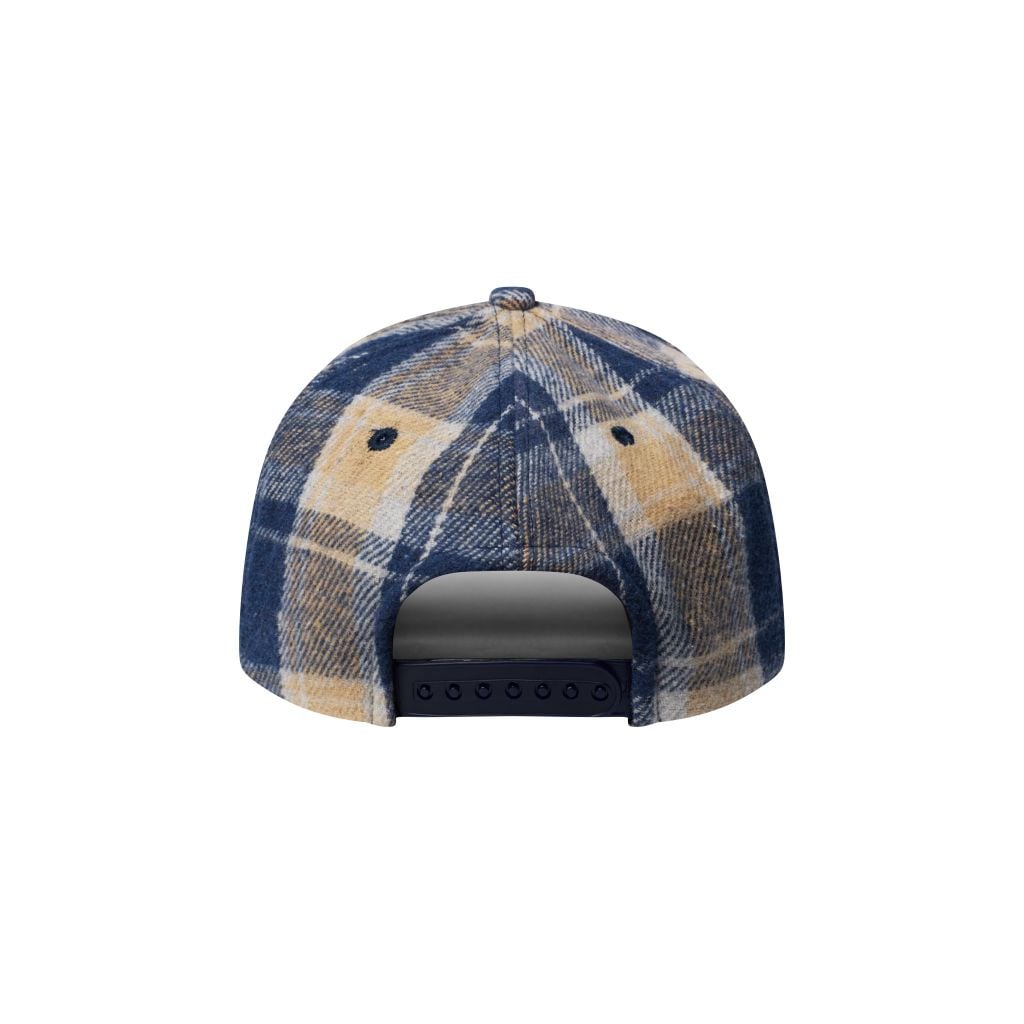 “WHENEVER” PLAID CAP / NAVY