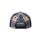“WHENEVER” PLAID CAP / NAVY