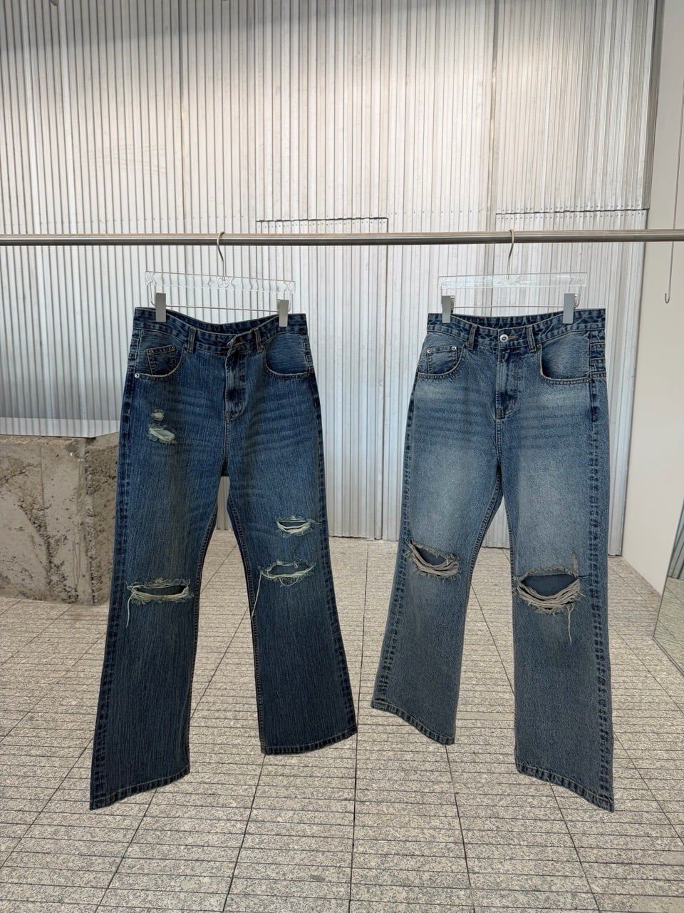 QUẦN DÀI “WHENEVER“ DISTRESSED SLUB BOOTCUT JEANS / VINTAGE BLUE