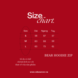 “WHENEVER” BEAR HOODIE ZIP / BLACK
