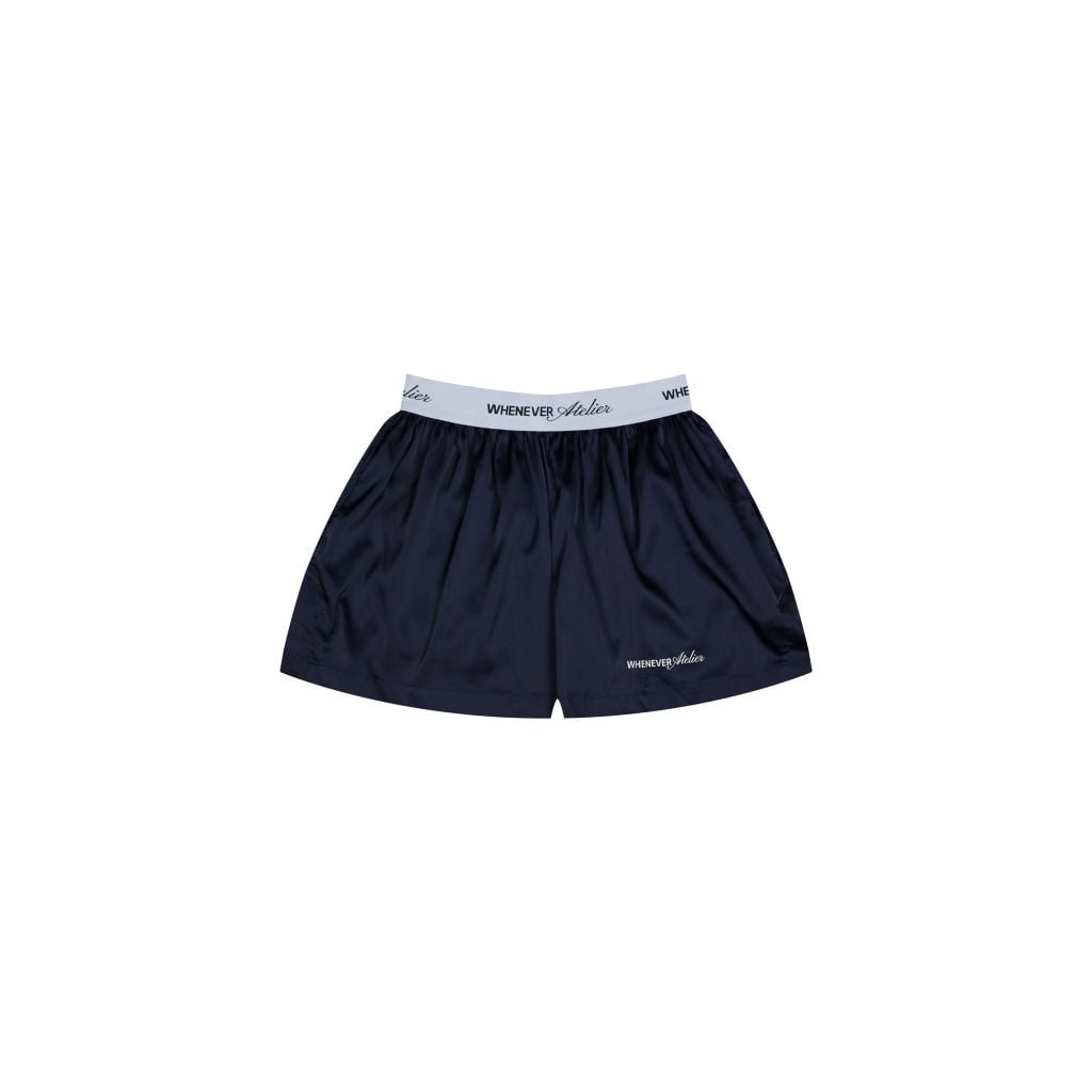 “WHENEVER” QUẦN SATIN PAJAMA SHORTS / NAVY