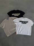 Áo dệt “WHENEVER” BASIC EMBOSSED LOGO WAFFLE T-SHIRT / WHITE