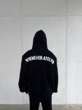 ÁO HOODIE DỆT LEN CÓ MŨ KÉO KHÓA "WHENEVER" GRAND WAFFLE ZIP HOODIE/ BLACK