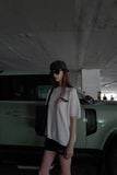 ÁO DỆT “WHENEVER” BASIC EMBOSSED LOGO WAFFLE T-SHIRT / BEIGE