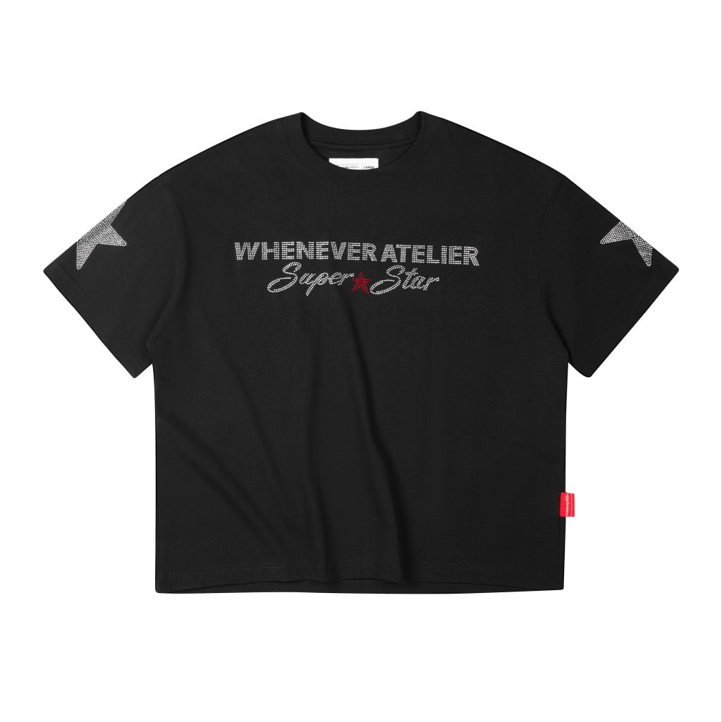 "WHENEVER" SUPER STAR T-SHIRT / BLACK