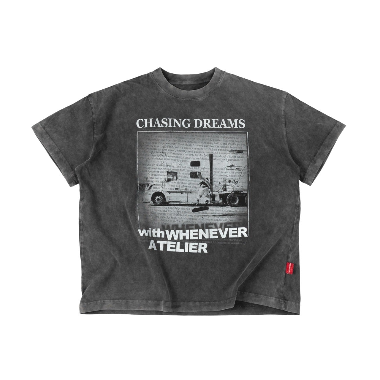 ÁO "WHENEVER" CHASING DREAMS WASHED T-SHIRT / GREY