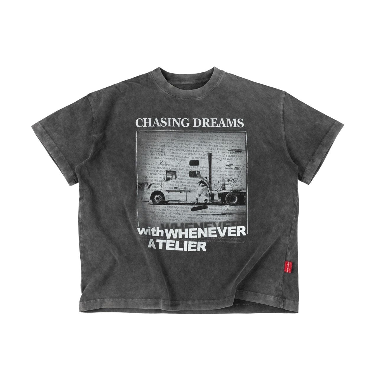 ÁO "WHENEVER" CHASING DREAMS WASHED T-SHIRT / GREY