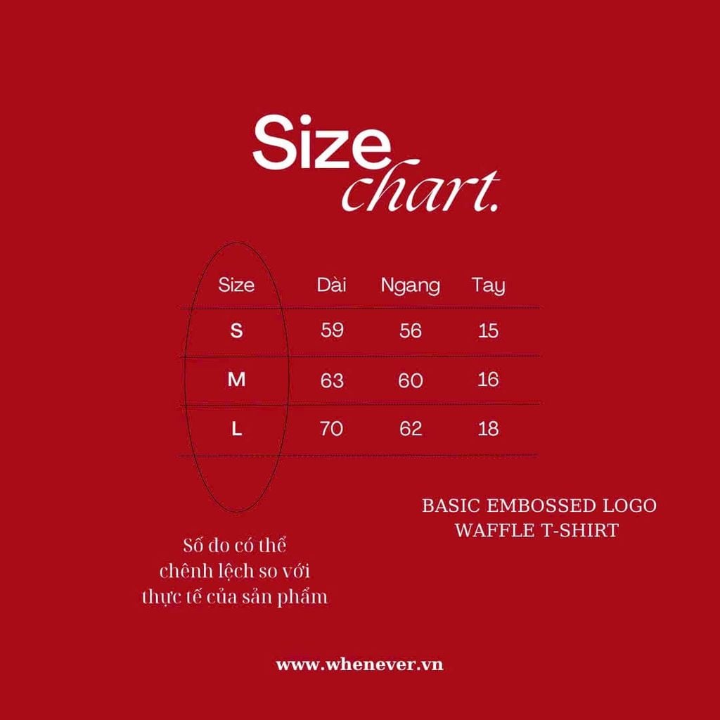 Áo dệt “WHENEVER” BASIC EMBOSSED LOGO WAFFLE T-SHIRT / WHITE