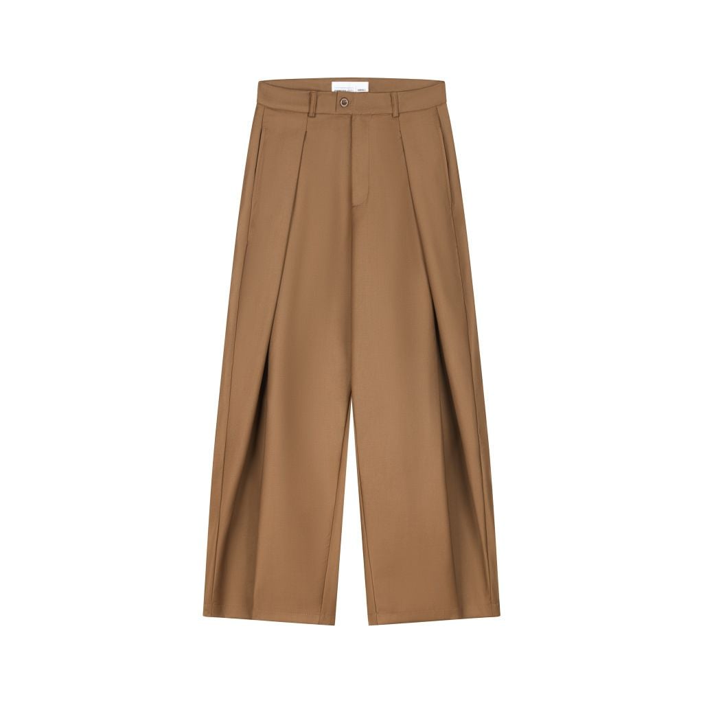 "WHENEVER" WIDE-LEG TROUSERS / BROWN