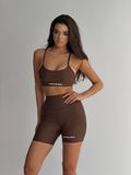 "WHENEVER" BASIC RACERBACK BRA / CHOCO