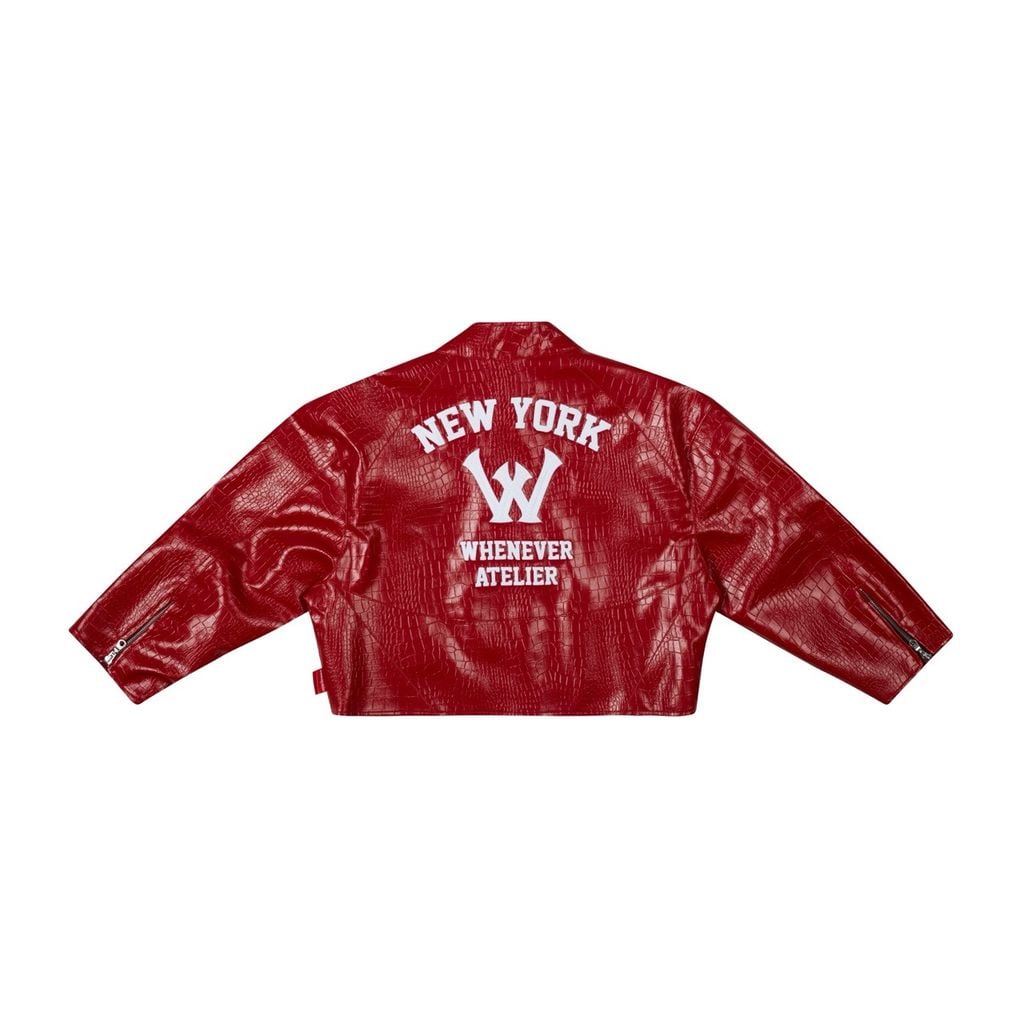 “WHENEVER” NY LEATHER JACKET / RED