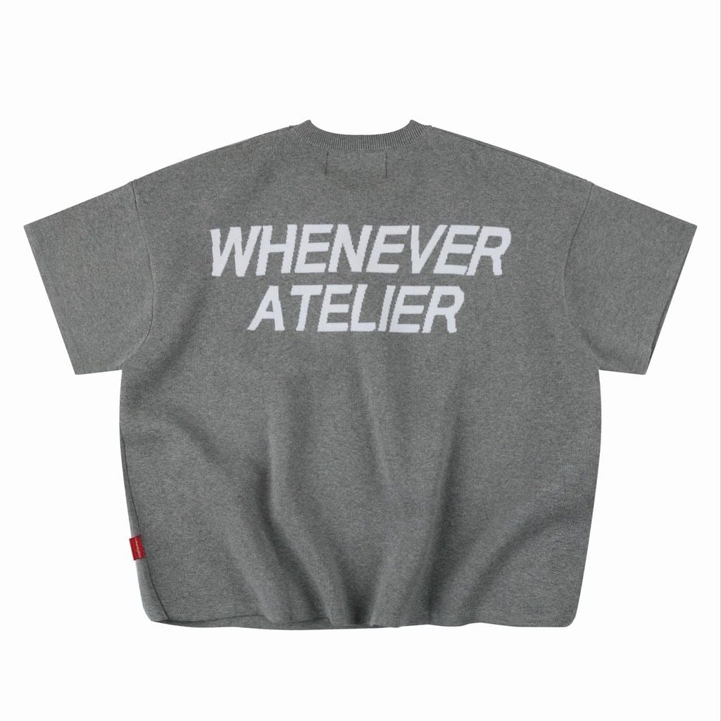 ÁO DỆT LEN “ WHENEVER “ SIGNATURE KNIT T - SHIRT / GREY