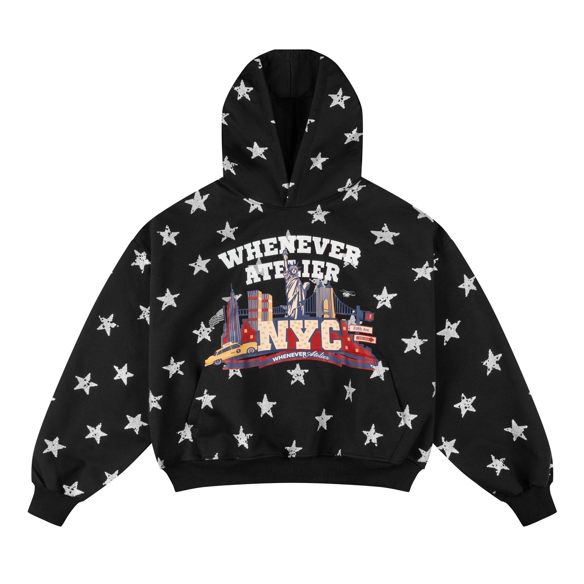 “WHENEVER” STAR BOY HOODIE / BLACK