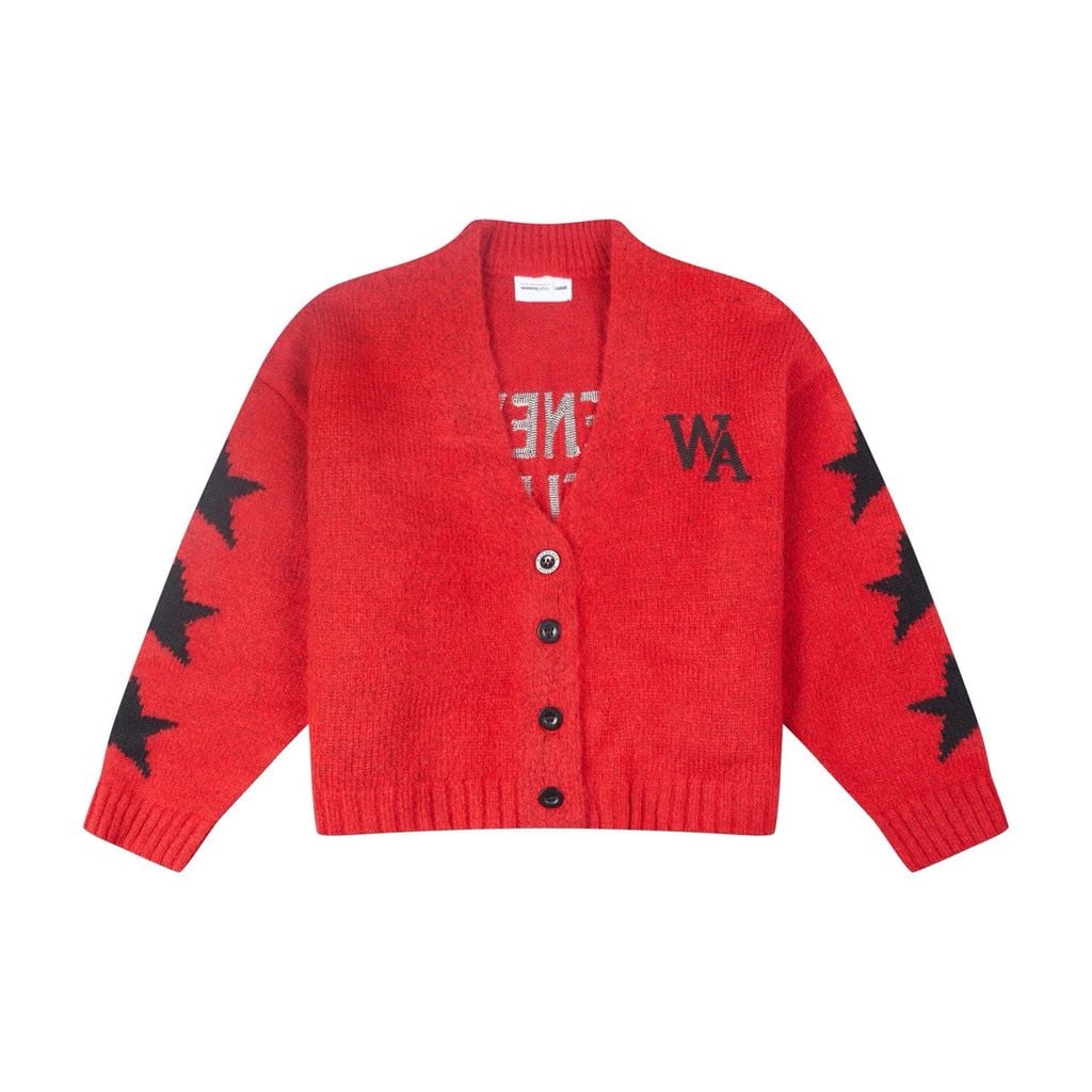 “WHENEVER” STAR CARDIGAN / RED
