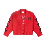 “WHENEVER” STAR CARDIGAN / RED