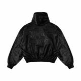 ÁO KHOÁC "WHENEVER" CROC TEXTURE HOODIE ZIP / BLACK