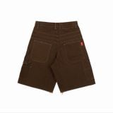QUẦN NGẮN "WHENEVER" DOUBLE-KNEE LEATHER BAGGY SHORTS / BROWN