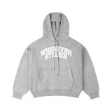 “WHENEVER” BASIC LOGO KNIT HOODIE / GREY