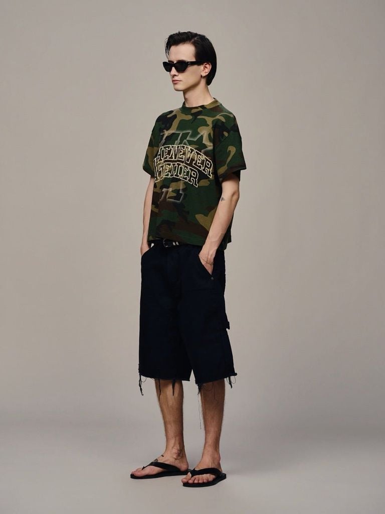 ÁO “WHENEVER” WAFFLE CAMO T-SHIRT / GREEN
