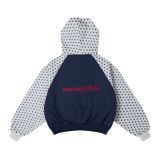 "WHENEVER" STAR RAGLAN HOODIE ZIP / NAVY GREY