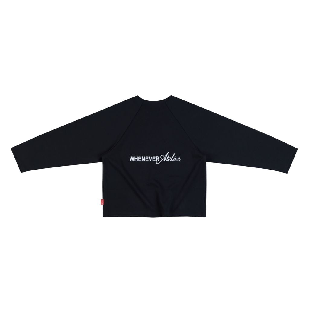 "WHENEVER" BASIC RAGLAN LONGSLEEVE T-SHIRT / BLACK