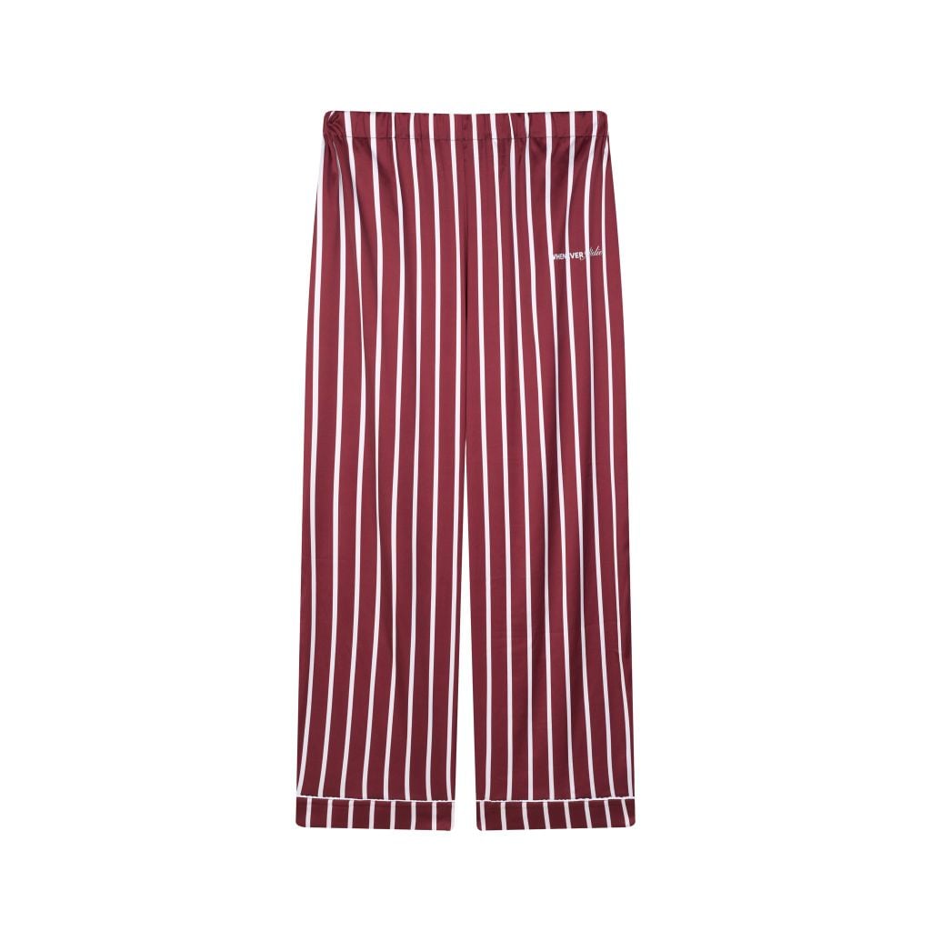 "WHENEVER" BỘ ÁO VÀ QUẦN DÀI SATIN LONG PAJAMA SHIRT + PANTS / RED