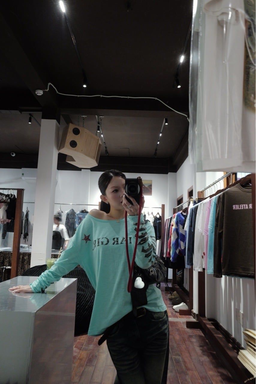 ÁO TAY DÀI  “WHENEVER” STAR GIRL LONG SLEEVE / TIFFANY BLUE
