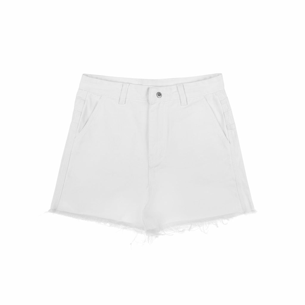 QUẦN "WHENEVER" SIGNATURE WASHED DENIM SHORTS / WHITE