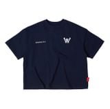 “WHENEVER” W BASIC T-SHIRT / NAVY