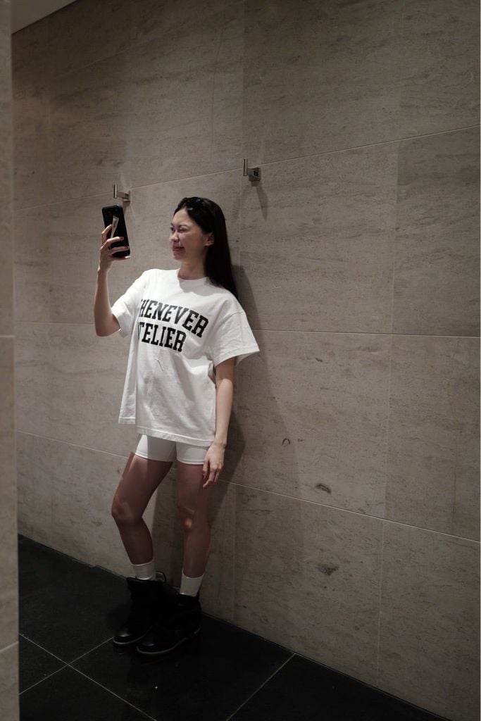 "WHENEVER" BASIC SPORTS SHORTS / WHITE