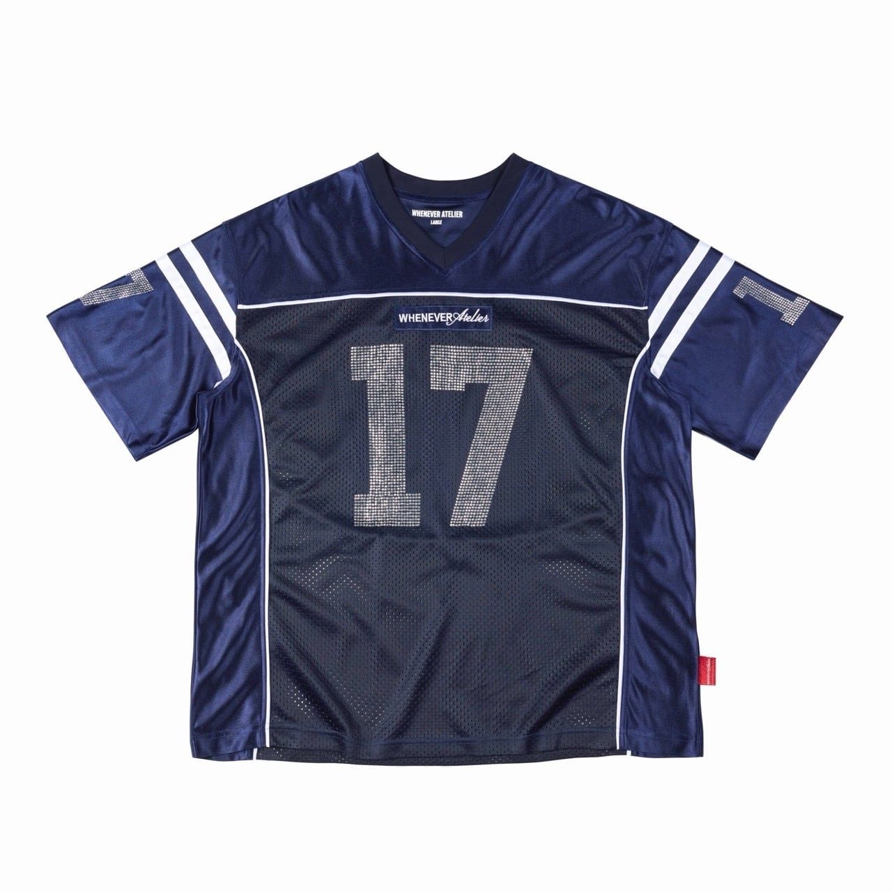 ÁO "WHENEVER" RHINESTONE 17 MESH JERSEY/ NAVY