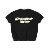 Áo dệt “WHENEVER” BASIC EMBOSSED LOGO WAFFLE T-SHIRT / BLACK