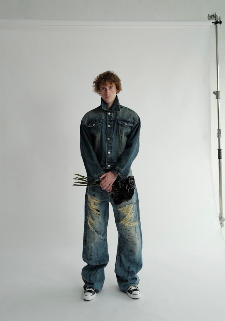 QUẦN DÀI "WHENEVER" DISTRESSED BAGGY JEANS / VINTAGE BLUE