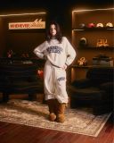 “WHENEVER” BASIC LOGO KNIT SWEATER / WHITE NAVY